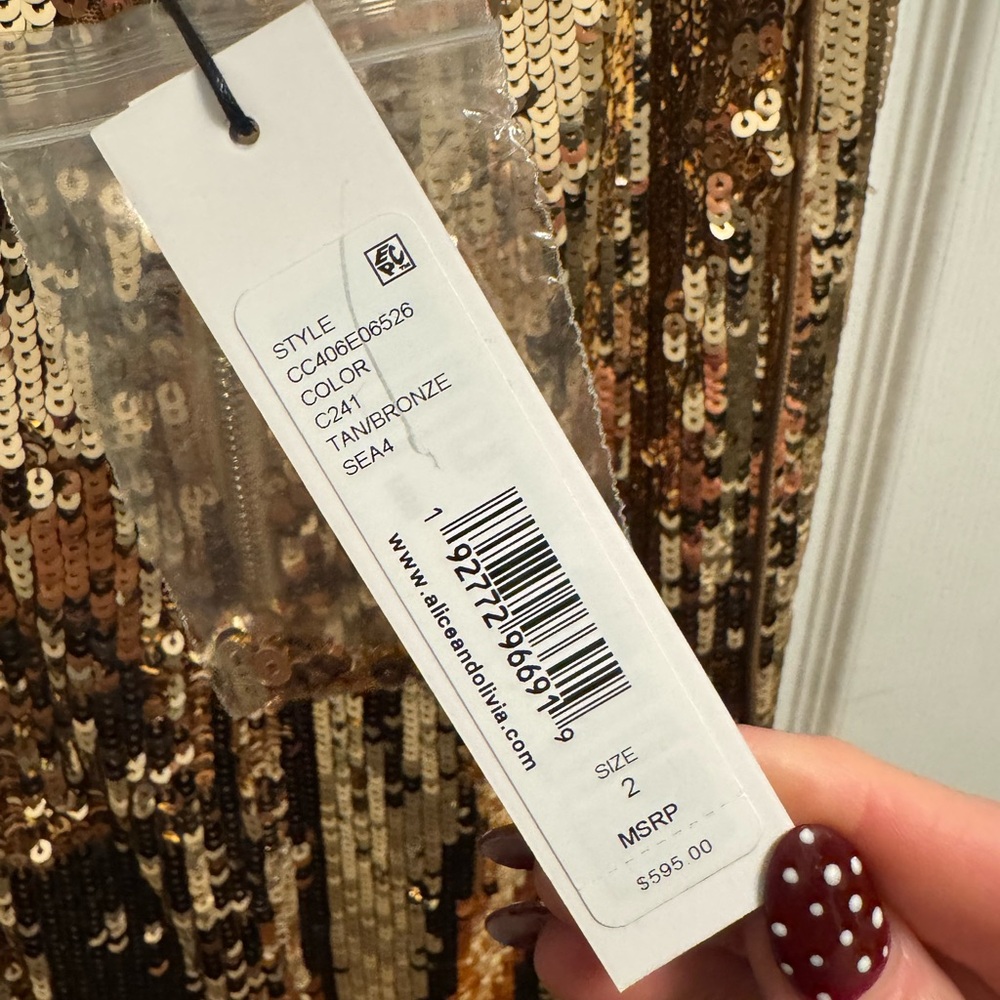 Alice + Olivia Strapless FiFi Gold Sequin Dress - Picture 6 of 11